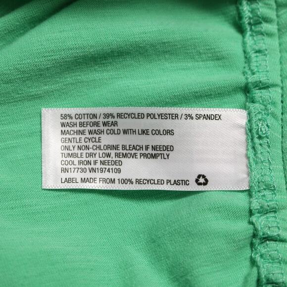 Universal Thread Green Ruched Tank Top Stretch Cotton Blend Sleeveless Size L - Picture 6 of 7